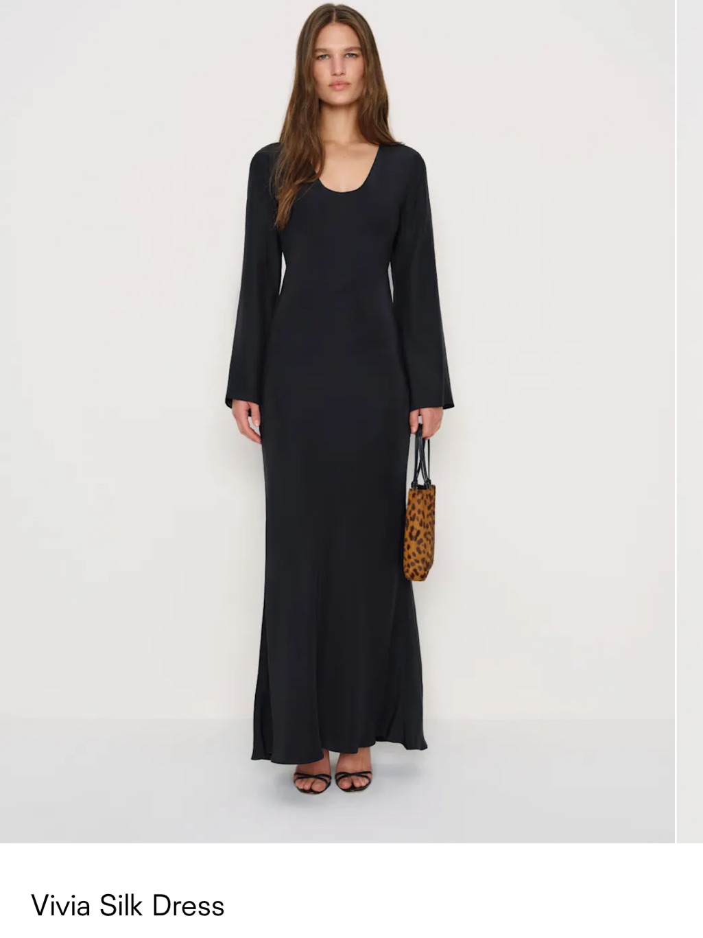 Reformation Nwt Small Vivia Silk Long Sleeve Black Dress Black Witchy